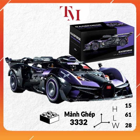 Technic GuLy 10643 Bugatti Bolide Tỉ Lệ 1:8 Mô Hình Lắp Ráp Lắp Ghép Xe Động Cơ Điện 3332 mảnh