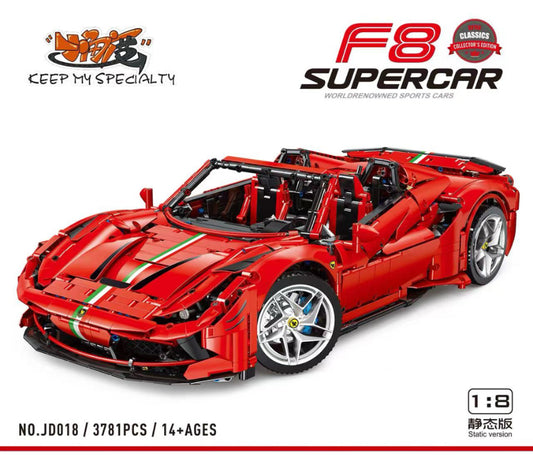 Đồ chơi Mô Hình siêu xe Technic F8 Ferrari 488 Tỉ lệ 1:8 BỘ Lắp ghép Mô hình lắp ráp xe bản đẹp 3781 P