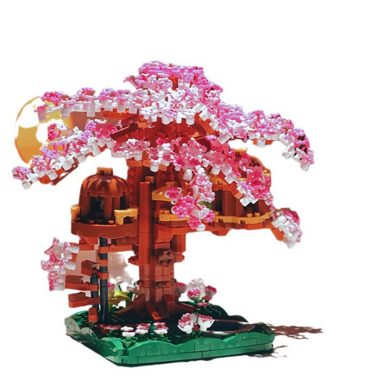 Bộ Đồ Chơi Mô Hình lắp ráp hoa anh đào dạng ngôi nhà trên cây, mô hình lắp ráp bonsai cây cảnh Bản Đẹp Chính Hãng