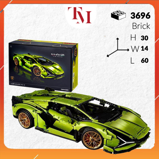 Mô Hình TECHNIC siêu xe LAMBORGHINI SIAN FKP 42115, tỉ lệ 1:8 3696 PCS