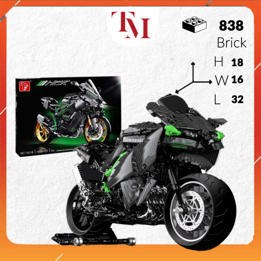 Mô Hình TECHNIC siêu xe Kawasaki Sợi Carbon Tỉ lệ 1:10