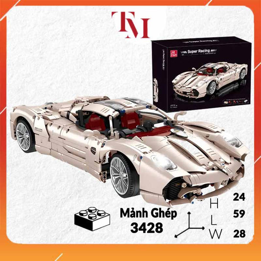 Technic JIESTAR JJ9210 - Pagani Utopia Tỉ Lệ 1:8 Mô Hình Lắp Ráp Lắp Ghép Xe Động Cơ Điện 3428 Mảnh