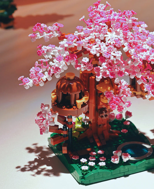 Bộ Đồ Chơi Mô Hình lego lắp ráp hoa anh đào dạng ngôi nhà trên cây, mô hình lắp ráp bonsai cây cảnh Bản Đẹp Chính Hãng